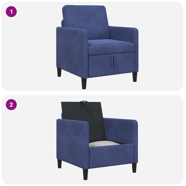 Soffa med förvaring Polisblå 72 x 78 x 87 cm Polyester