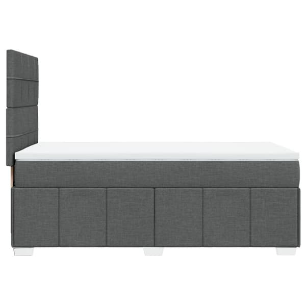 Ramsäng med madrass mörkgrå 100x200 cm tyg
