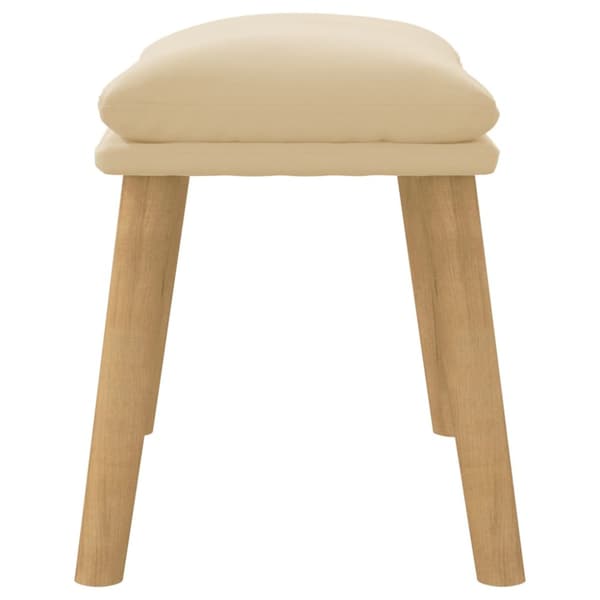 Fotpall gräddvit 45x29,5x35 cm sammet