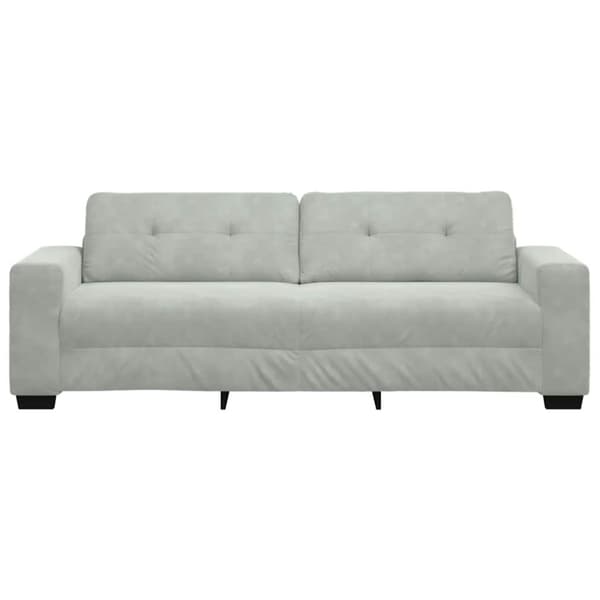 3-sitssoffa ljusgrå 220x78x80 cm sammet