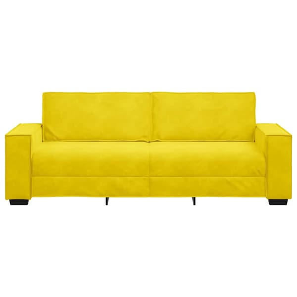 3-sitssoffa gul 220x78x84 cm sammet