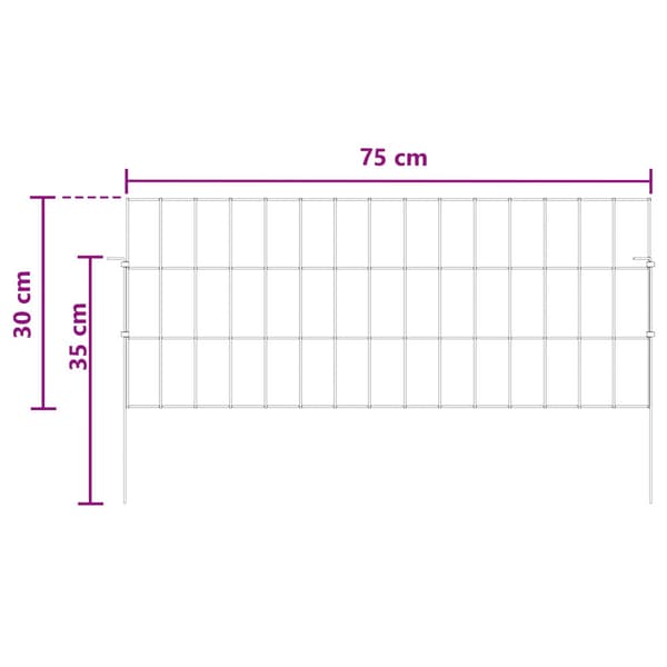 Trädgårdsstängsel med pålar 48 pcs 75 x 30 cm Mesh Silver