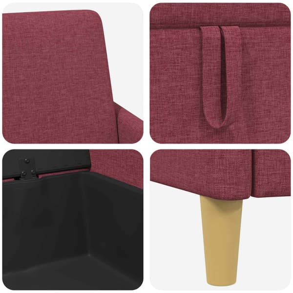 Soffgrupp med förvaring 2 pcs Vinröd Polyester