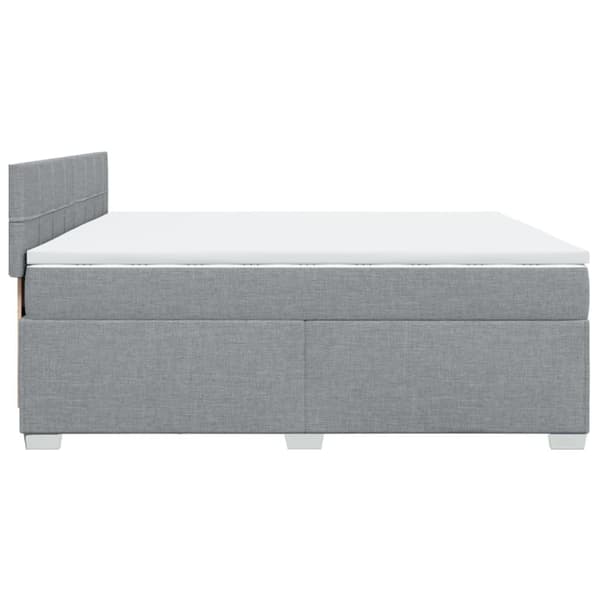 Ramsäng med madrass ljusgrå 200x200 cm tyg