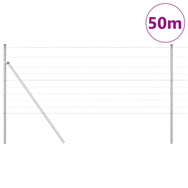 Stängselstolpe Galvaniserad 50 x 1 m Stål