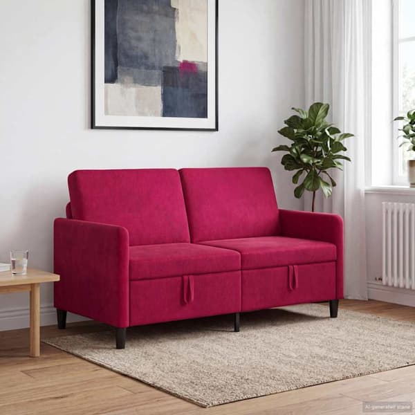 Soffa med förvaring Vinröd 152 x 78 x 87 cm Polyester