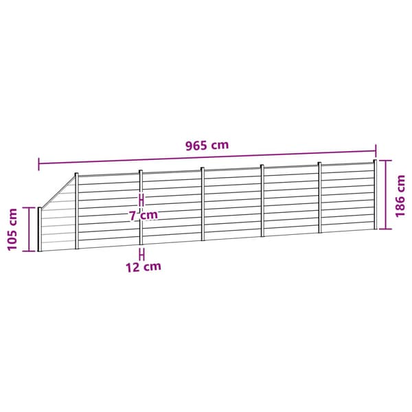 Stängselpanel 6 pcs WPC och aluminium Svart
