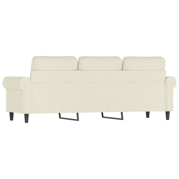 3-sitssoffa gräddvit 180 cm sammet