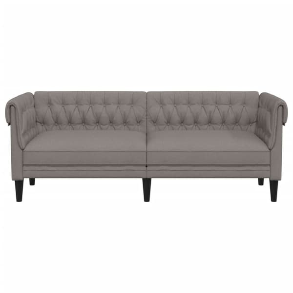 Chesterfieldsoffa 3-sits taupe tyg