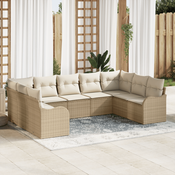 Trädgårdsoffset 9 st Beige och vit konstrotting