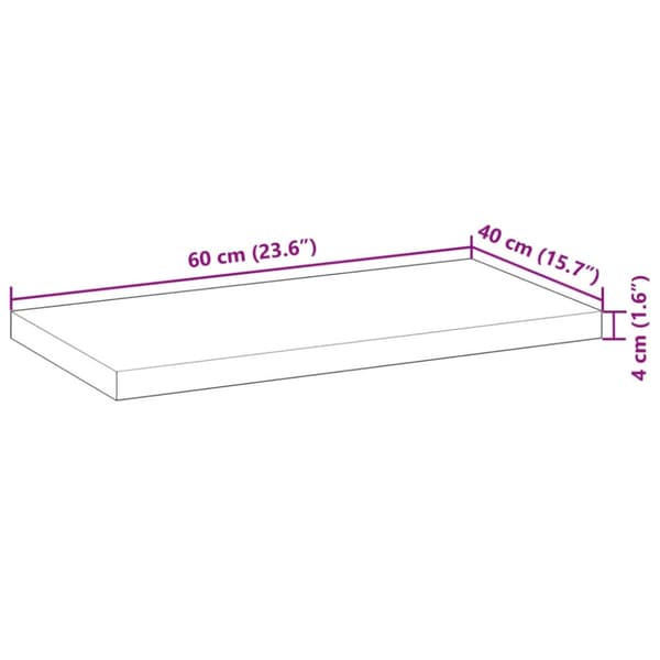 Bordsskiva 60x40x4 cm rektangulär massiv akacia