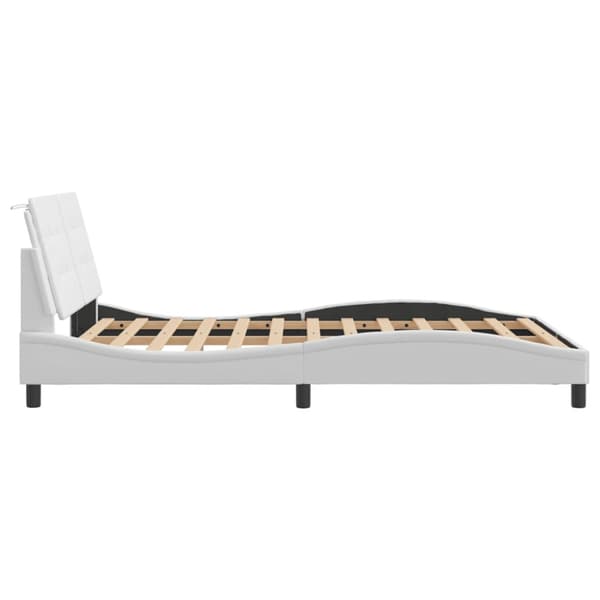 Bed Frame with LED without Mattress "Zadar" White 120x200 cm