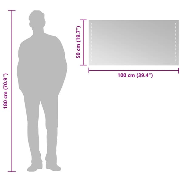 LED Badrumsspegel Transparent 100 x 50 cm härdat glas