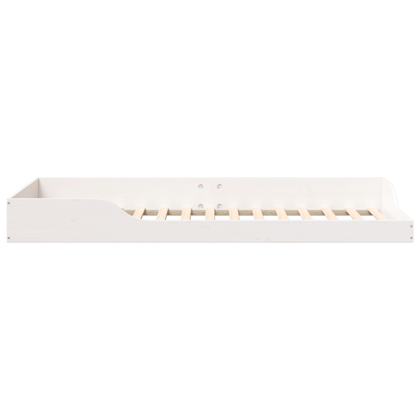 Sängram Vit 90 x 220 cm Massiv furu