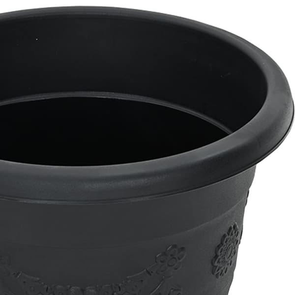 Växtkrukor 24 pcs Svart Ø 26 x 21,5 cm Plast