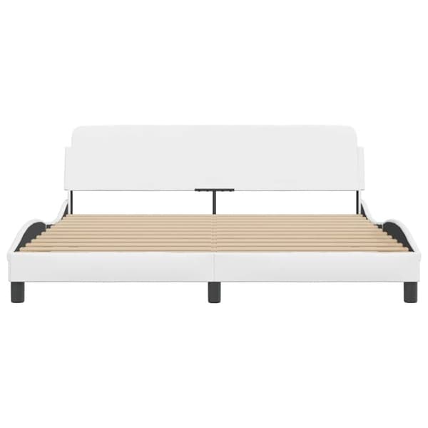 Bed Frame "Dover" White 183x213 cm Faux Leather
