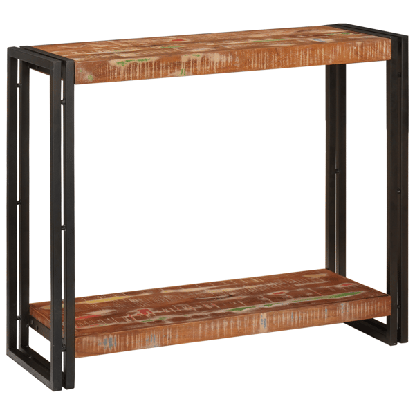 Konsolbord Flerfärgsdesign 90 x 33 x 75 cm Solid återvunnen trä