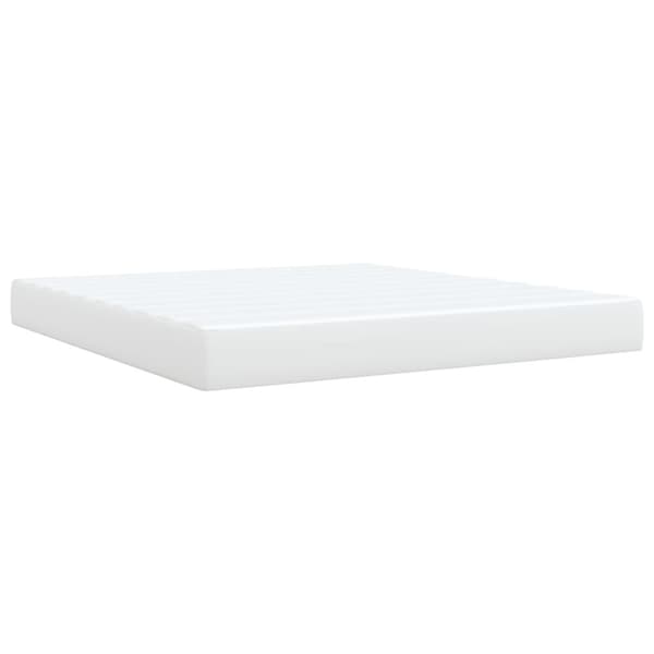Ramsäng med madrass vit 180x200 cm konstläder