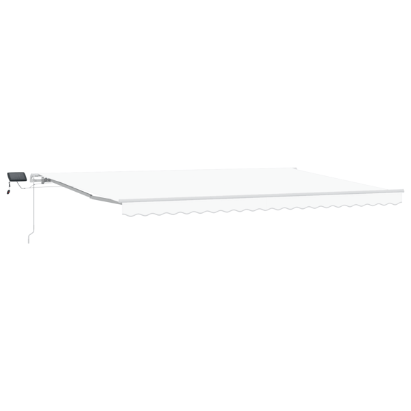 Utfällbar markis Vit 500 × 300 cm Tyger och Stål