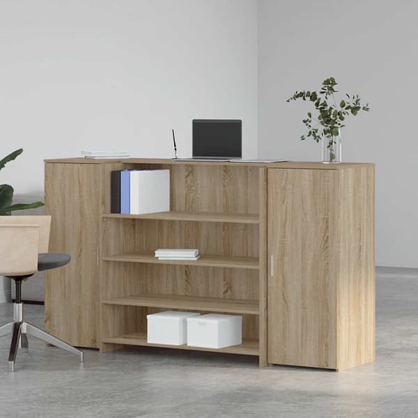 Receptionsdisk sonoma-ek 180x50x103,5 cm konstruerat trä