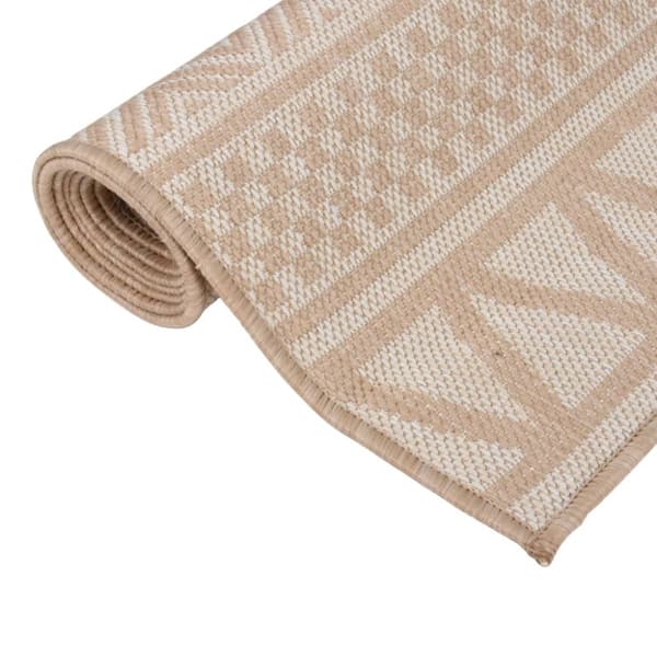 Utomhusmatta plattvävd 140x200 brun ränder