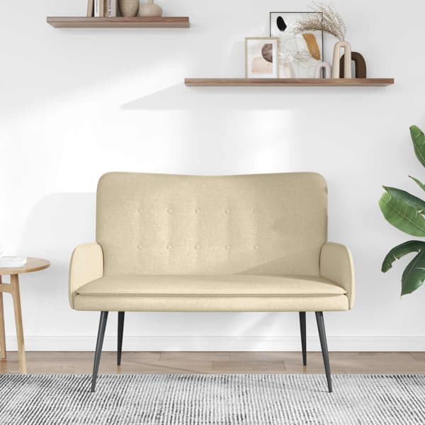 2-sits soffa Kräm 115 x 61 x 87 cm tyg