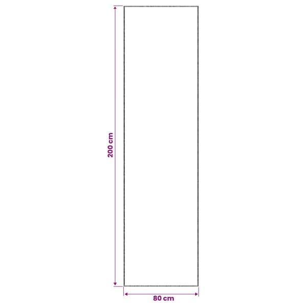 Matta Grå 80 x 200 cm 100% Polyester 3 mm Tvättbar