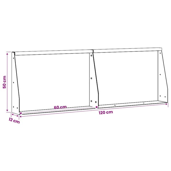 Stödvägg 2 st 60 x 12 x 50 cm Rostfritt stål Silver