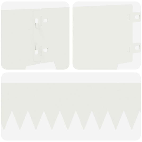 Kant för gräsmatta 30 pcs 103 x 15 cm metall Vit