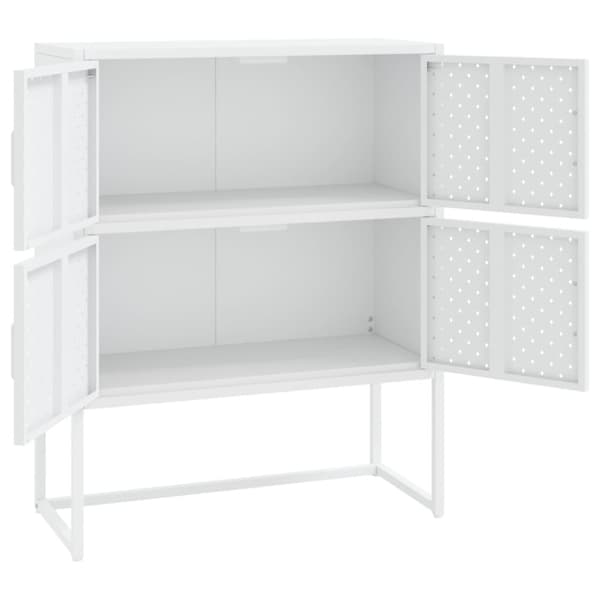 Högskåp vit 80x35x100 cm stål