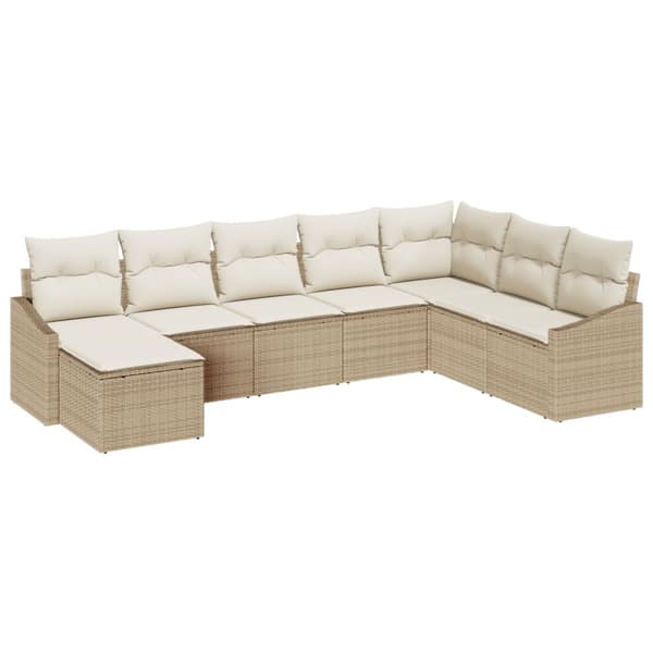 Soffset med kudde 8 pcs Beige konstrotting