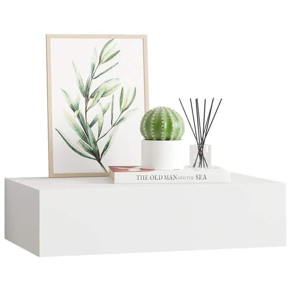 Väggmonterad låda vit 40x23,5x10 cm MDF