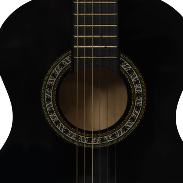 Gitarr för nybörjare och barn klassisk svart 1/2 34"