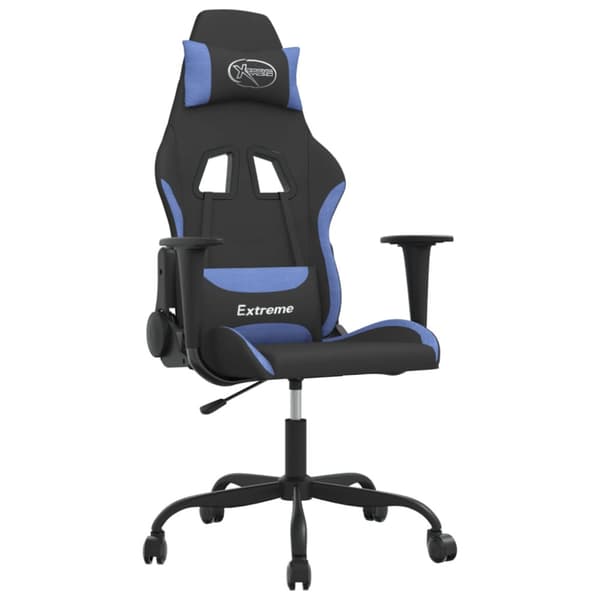 Gamingstol svart och blå tyg
