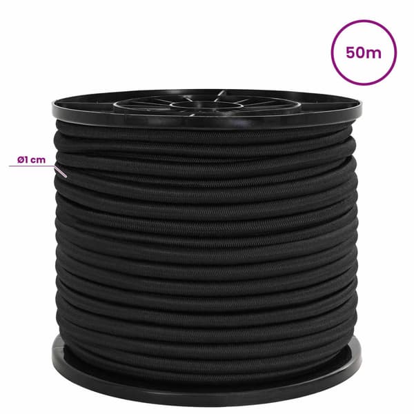 Bungee-rep 10 mm Svart PP och gummi