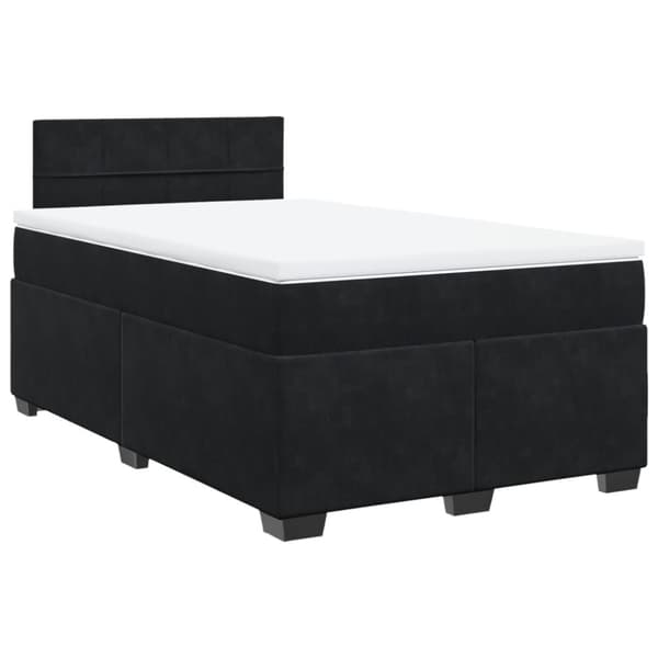 Ramsäng med madrass svart 120x190 cm sammet