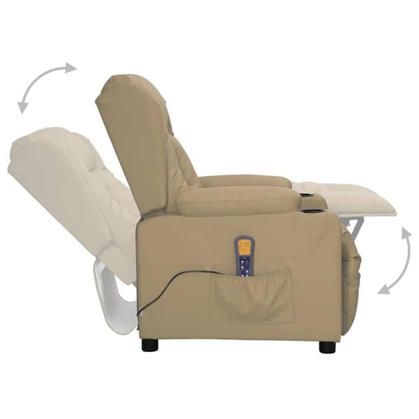 Massagefåtölj cappuccino konstläder