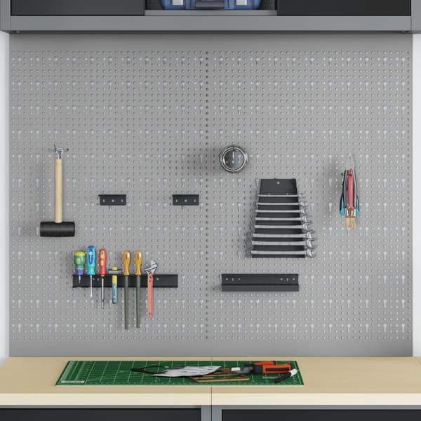 Verktygsväggpanel 2 st Grå 100 x 1 x 80 cm