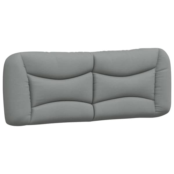 Bed Frame with LED without Mattress "Hvar" Light Grey 140x190 cm Fabric