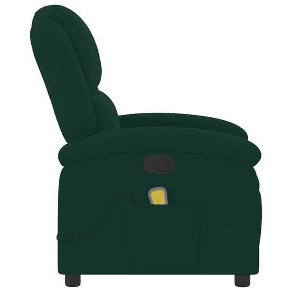 Massagefåtölj mörkgrön sammet