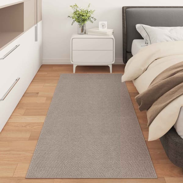 Områdesmattor Rektangulär LUGO Taupe 80 x 200 cm Polyester
