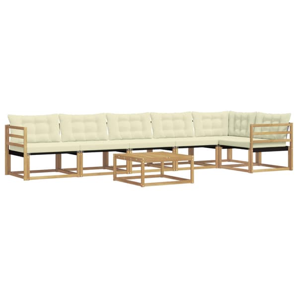 Utomhussoffset 7 pcs Vit och grädde 79 x 79 x 37 cm