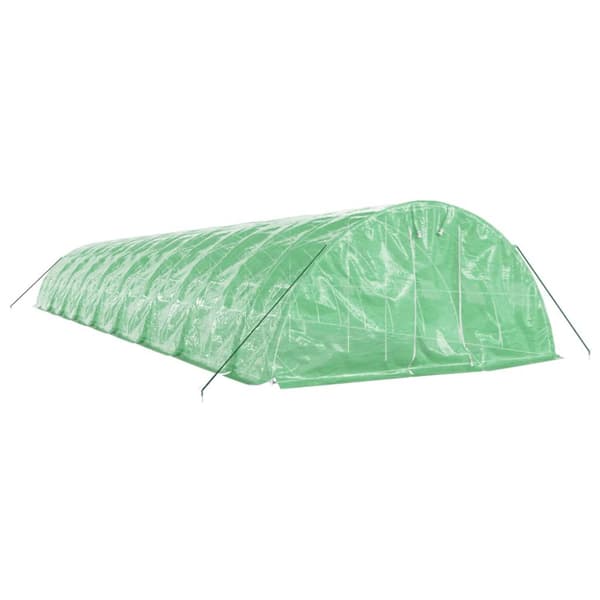 Växthus med stålram grön 90 m² 18x5x2,3 m