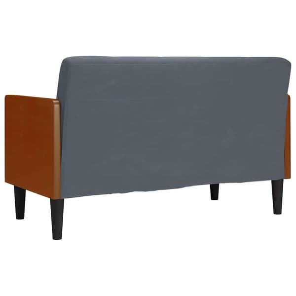 Loveseat soffa med dynor mörkgrå 110 cm sammet