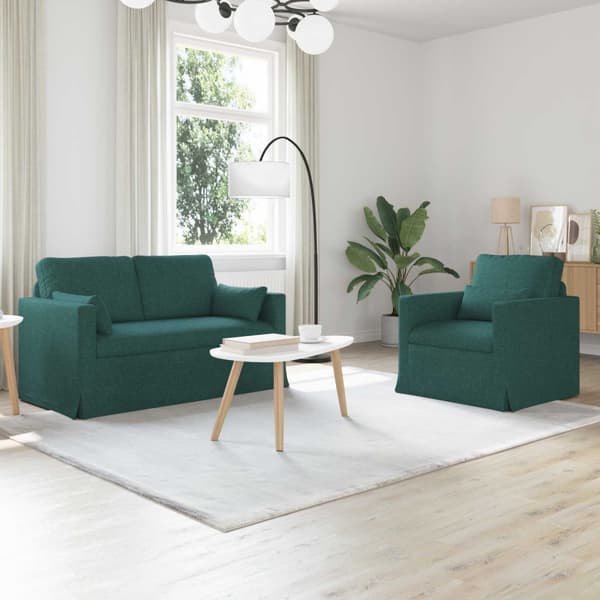 Soffset 2 pcs Mörkgrön 139 x 78 x 80 cm tyg