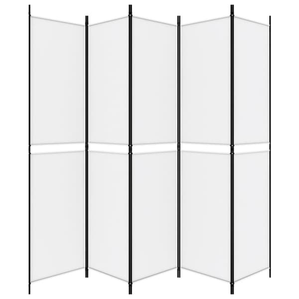 Rumsavdelare 5 paneler vit 250x220 cm tyg