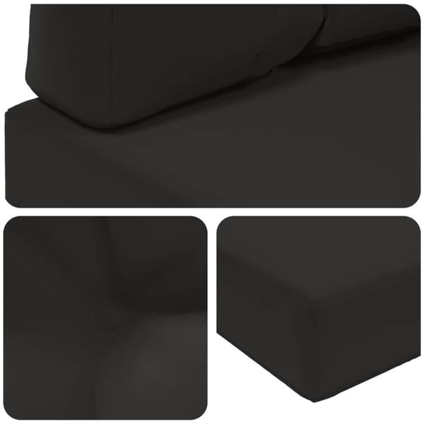 Utomhus Soffa Kudde 3 pcs Svart Polyester