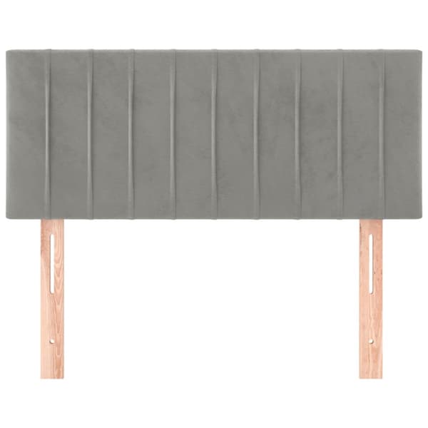 Sänggavel ljusgrå 90x5x78/88 cm sammet