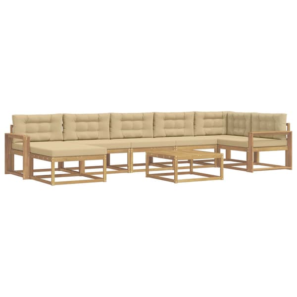 Utomhussoffset 8 pcs Vit och Beige