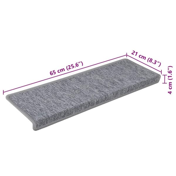 Trappmattor 30 st 65x21x4 cm ljusgrå rektangulär kant